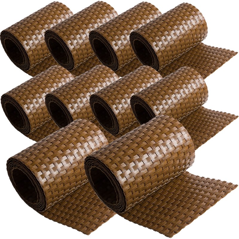 ECI  Poly-Rattan Sichtschutzstreifen fr Doppelstabzaun 19 | 255cm Hell Braun RD13 10 Rollen