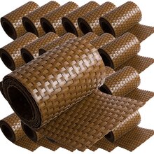 ECI � Poly-Rattan Sichtschutzstreifen f�r Doppelstabzaun 19 | 255cm Hell Braun RD13 25 Rollen