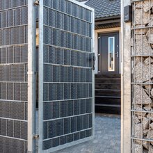 ECI � Poly-Rattan Sichtschutzstreifen f�r Doppelstabzaun 19 | 255cm Hell Braun RD13 25 Rollen