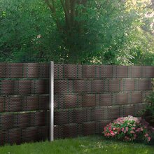ECI � Poly-Rattan Sichtschutzstreifen f�r Doppelstabzaun 19 | 255cm Hell Braun RD13 25 Rollen