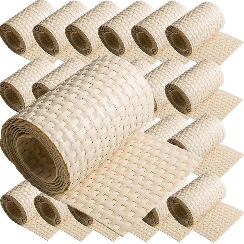 ECI  Poly-Rattan Sichtschutzstreifen fr Doppelstabzaun 19 | 255cm Creme RD18 25 Rollen