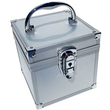 ECI Aluminium Koffer Silber Wrfelform verschiedene Gren mit Rasterschaum