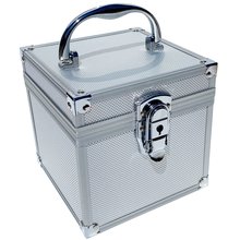 ECI Aluminium Koffer Silber Wrfelform verschiedene Gren mit Rasterschaum