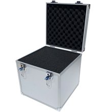 ECI Aluminium Koffer Silber Wrfelform verschiedene Gren mit Rasterschaum