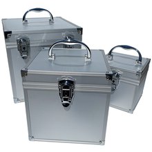ECI Aluminium Koffer Silber Wrfelform 20 x 20 x 20 cm mit Rasterschaum
