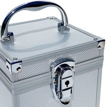 ECI Aluminium Koffer Silber Wrfelform 20 x 20 x 20 cm mit Rasterschaum