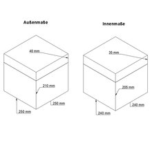 ECI Aluminium Koffer Silber Wrfelform 25 x 25 x 25 cm mit Rasterschaum
