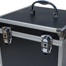 ECI Aluminium Koffer Schwarz Wrfelform verschiedene Gren mit Rasterschaum