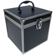 ECI Aluminium Koffer Schwarz Wrfelform verschiedene Gren mit Rasterschaum