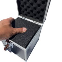 ECI Aluminium Koffer Schwarz Würfelform 15 x 15 x 15 cm mit Rasterschaum