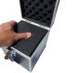 ECI Aluminium Koffer Schwarz Würfelform 20  x 20 x 20 cm mit Rasterschaum