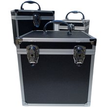 ECI Aluminium Koffer Schwarz Wrfelform 25 x 25 x 25 cm mit Rasterschaum