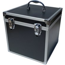 ECI Aluminium Koffer Schwarz Würfelform 25 x 25 x 25 cm mit Rasterschaum