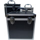 ECI Aluminium Koffer Schwarz Würfelform 25 x 25 x 25 cm mit Rasterschaum