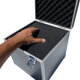 ECI Aluminium Koffer Schwarz Würfelform 25 x 25 x 25 cm mit Rasterschaum