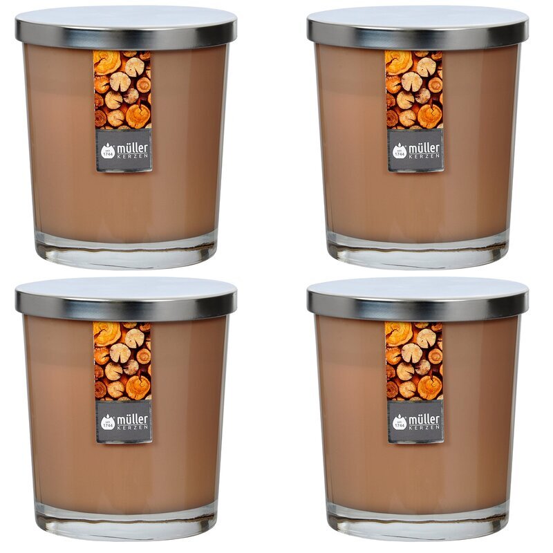 Maxi Duft-Kerzenglas 110/95 mm mit Deckel | Set 4 Stck. | Sandalwood