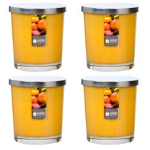 Maxi Duft-Kerzenglas Windlicht 110/95 mm mit Deckel | Set 4 Stck. | Exotic Fruits
