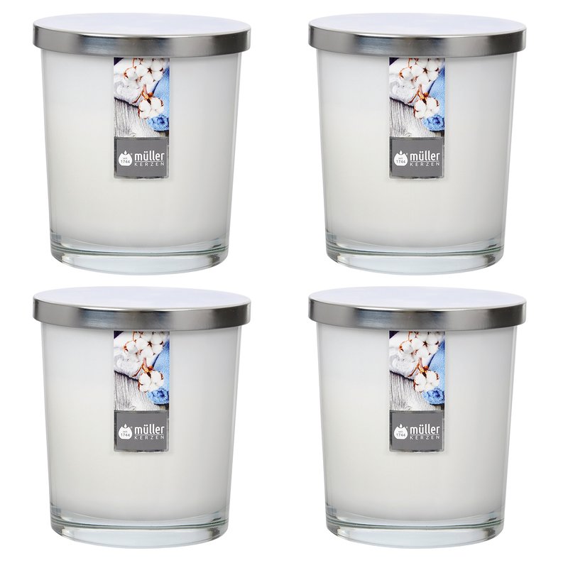 Maxi Duft-Kerzenglas Windlicht 110/95 mm mit Deckel | Set 4 Stck. | Juicy Apple