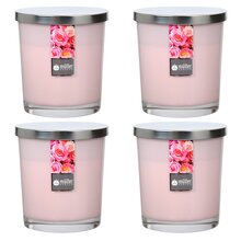 Maxi Duft-Kerzenglas Windlicht 110/95 mm mit Deckel | Set 4 Stck. | English Rose