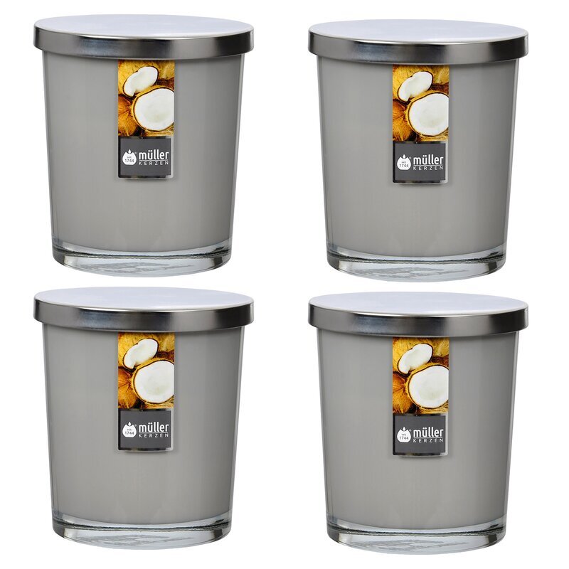 Maxi Duft-Kerzenglas 110/95 mm mit Deckel | Set 4 Stck. | Coconut Island