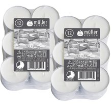 2 x 12er Flat Pack Ø 55 mm Maxi Lichter Teelichter Teelichte