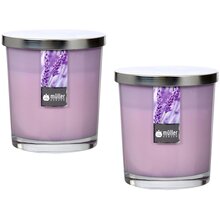 Maxi Duft-Kerzenglas 110/95 mm mit Deckel | 2er Set | Lavender Fields