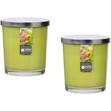 Maxi Duft-Kerzenglas 110/95 mm mit Deckel | 2er Set | Flower Garden