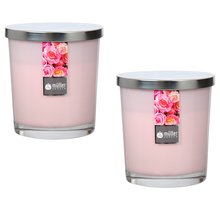 Maxi Duft-Kerzenglas Windlicht 110/95 mm mit Deckel | 2er Set | English Rose