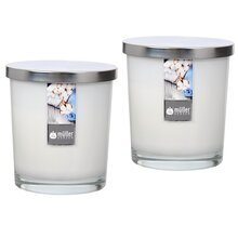 Maxi Duft-Kerzenglas 110/95 mm mit Deckel | 2er Set | Soft Cotton