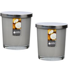 Maxi Duft-Kerzenglas 110/95 mm mit Deckel | 2er Set | Coconut Island