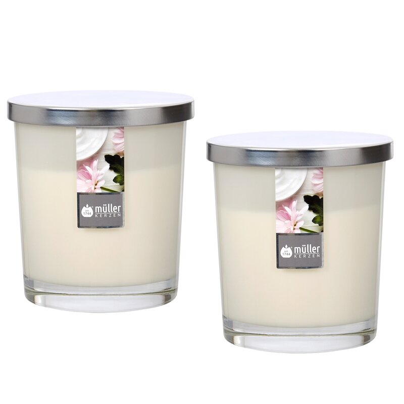 Maxi Duft-Kerzenglas 110/95 mm mit Deckel | 2er Set | Soft Creme
