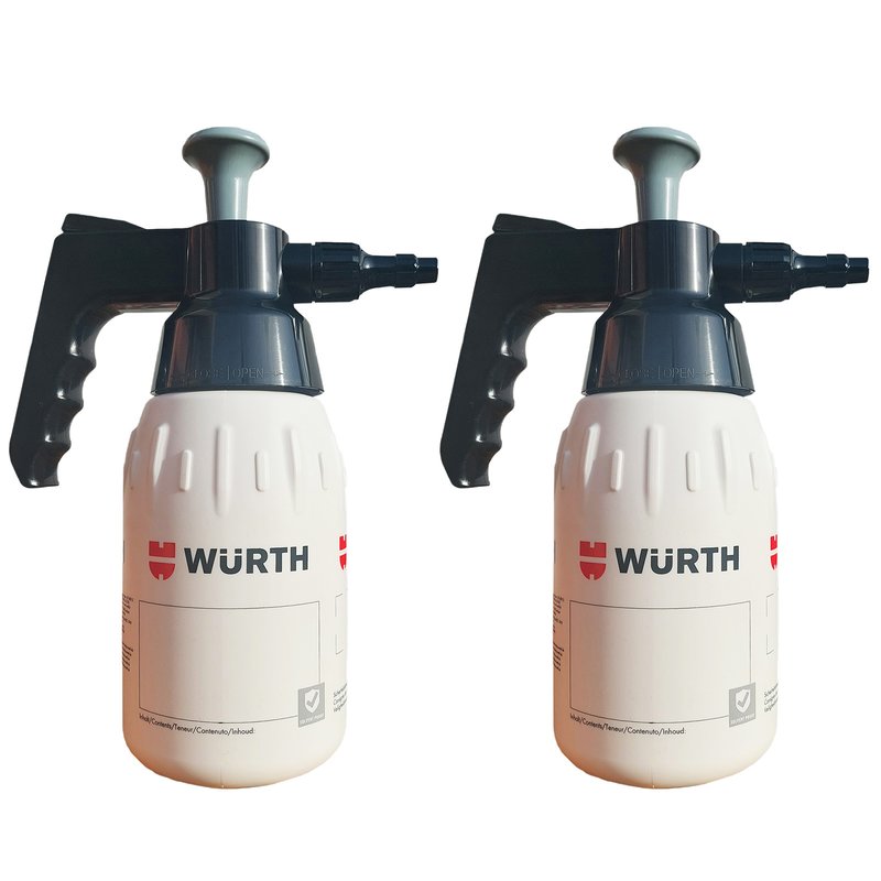 Würth Pumpsprühflaschen 1 Liter Grau Lösemittelbeständig Spar-Set - O