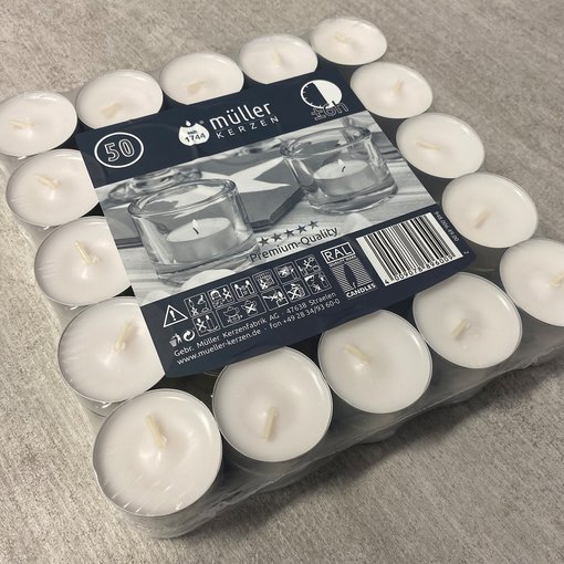 Qualitts 6h-Lichter Teelichter 50er Flat Packs | Menge...