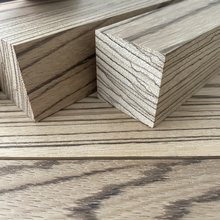 Zebrano Edelholz Kantel 40 x 40 mm verschiedene Lngen