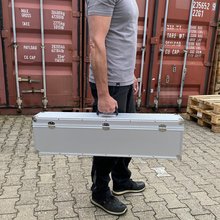 Aluminium Koffer Silber Deckel abnehmbar Innenlnge 83 cm