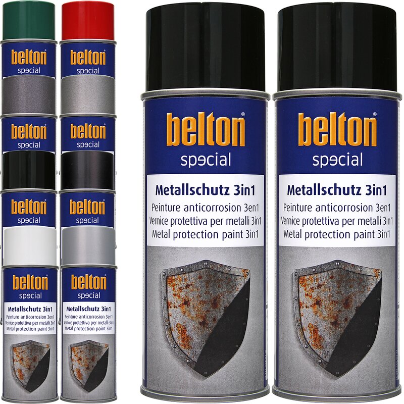 2x Belton Metallschutzlack 3in1 400 ml Schwarz