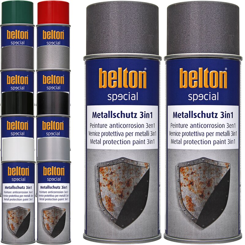 2x Belton Metallschutzlack 3in1 400 ml Eisenglimmer Anthrazit