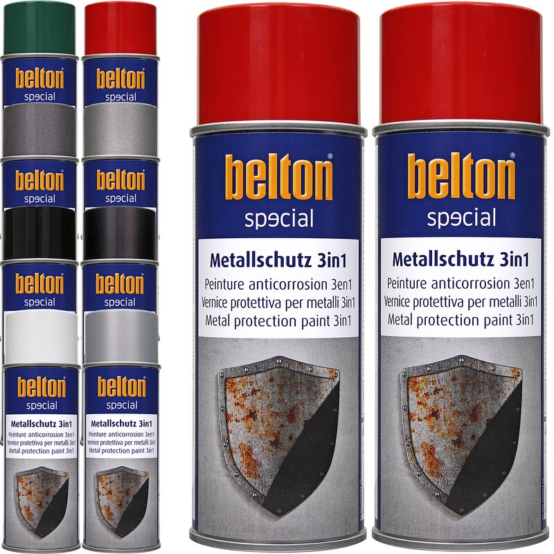 2x Belton Metallschutzlack 3in1 400 ml Feuerrot