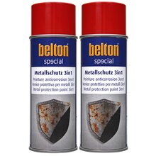 2x Belton Metallschutzlack 3in1 400 ml Feuerrot