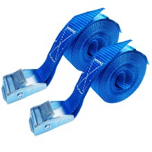 2 x Zurrgurt Klemmschloss Spanngurt 2,5 x 400 cm KL104-400 Blau