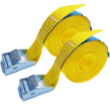 2 x Zurrgurt Klemmschloss Spanngurt 2,5 x 400 cm KL104-400 Gelb