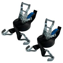 2 x Ratschen Zurrgurt 2-teilig 3,5 x 600 cm Schwarz Spitzhaken ZK2061