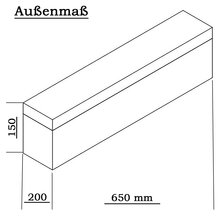 Aluminium Koffer Silber Entnehmbarer Deckel (LxBxH) 650 x 200 x150 mm