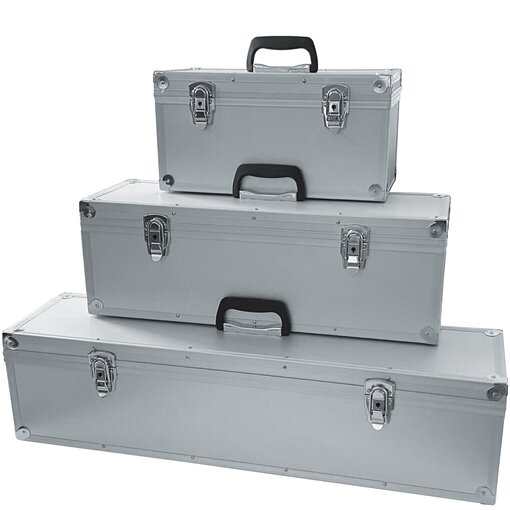 ECI Aluminium Koffer Silber Deckel abnehmbar (BxHxL)...