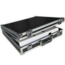 ECI Alu Koffer DIN A4 Ordner schmal Innenma  34 x 30 x 6 cm Schwarz