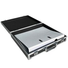 ECI Alu Koffer DIN A4 Ordner schmal Innenma  34 x 30 x 6 cm Schwarz
