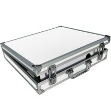 ECI Aluminium Koffer DIN A4 Ordner schmal Innenma  34 x 30 x 6 cm Farbe Wei