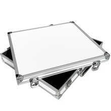 ECI Aluminium Koffer DIN A4 Ordner schmal Innenma  34 x 30 x 6 cm Farbe Wei
