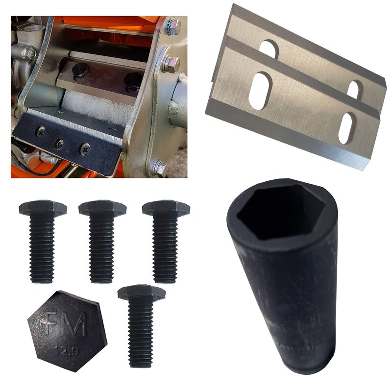 Messer Montage-Kit 3tlg. fr FM4DDE FM6DD und FM6DDES (2 Wende-Messer, 4 Schrauben + 16mm Nuss)