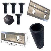 Messer Montage-Kit 3tlg. fr FM4DDE FM6DD und FM6DDES (2 Wende-Messer, 4 Schrauben + 16mm Nuss)